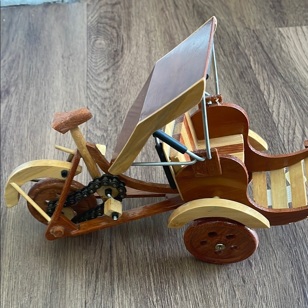 Vintage Handcrafted Wooden  Rickshaw  Pedi Cab Decoration